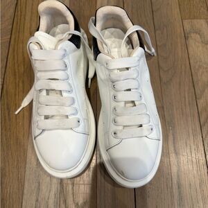 White and Black Platform Sneakers
